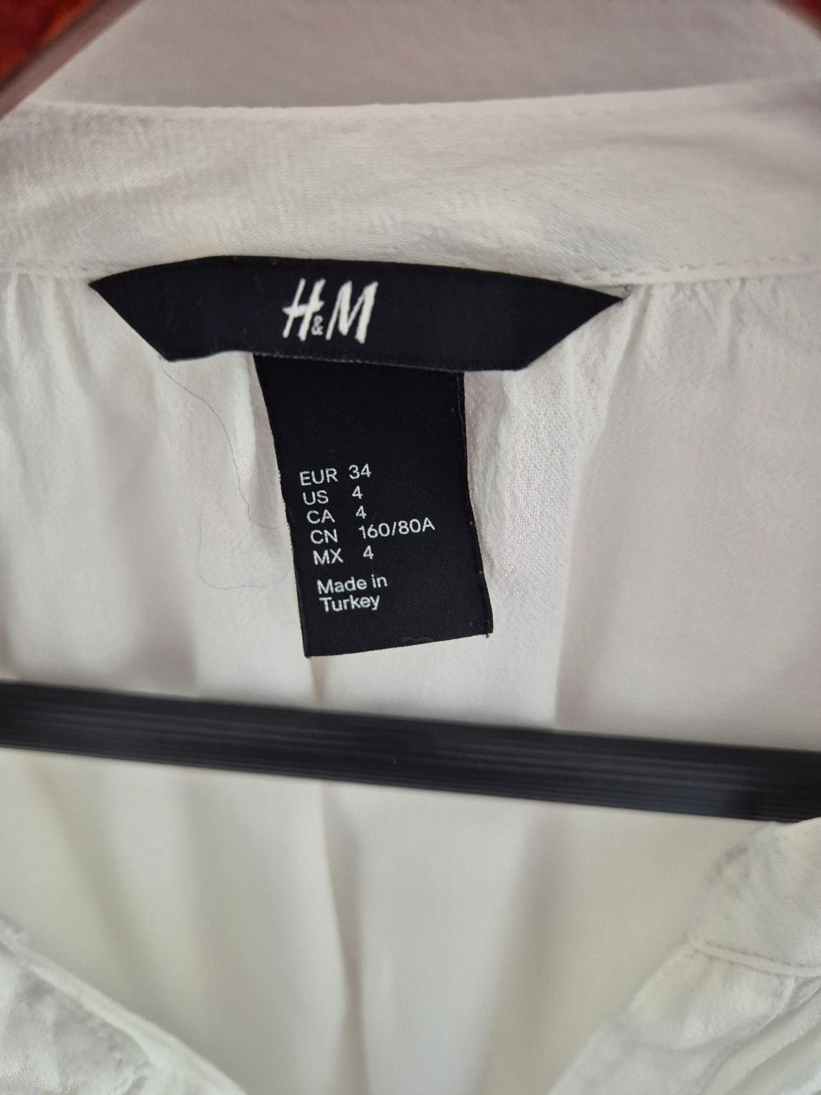 ​H&M Luchtige Off-White Blouse met Ruches & V-Hals – Maat XS (34) – photo 2